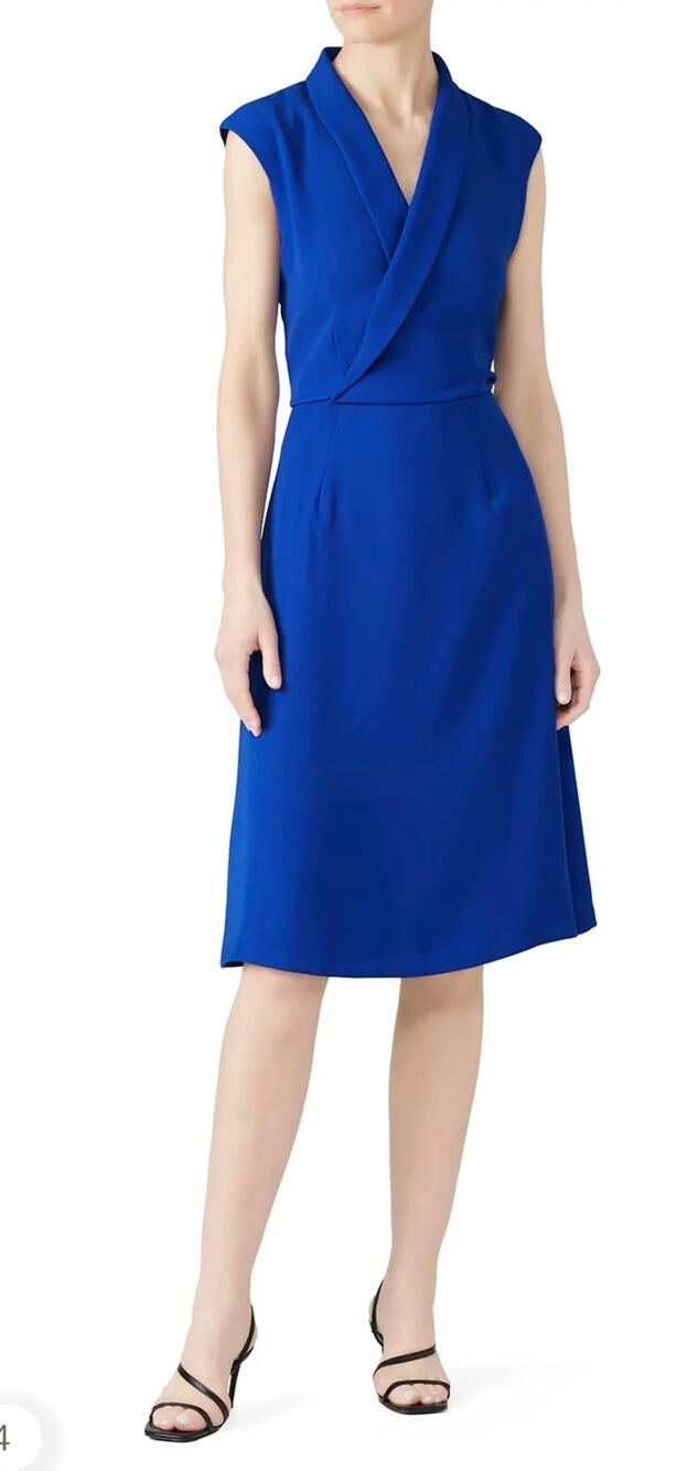 Of Mercer Cobalt Allen Crepe Dress 0